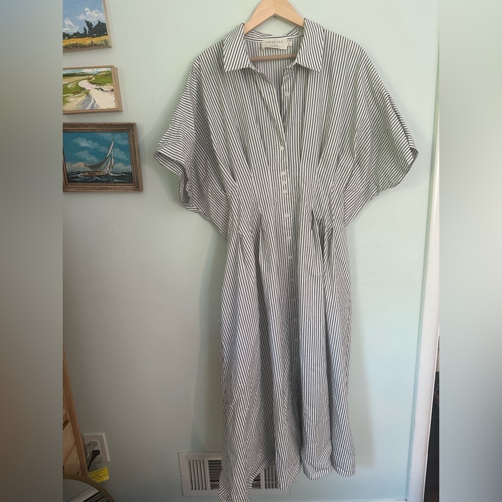 Anthropologie Exquise Tobie striped shirt dress - Picture 2 of 11